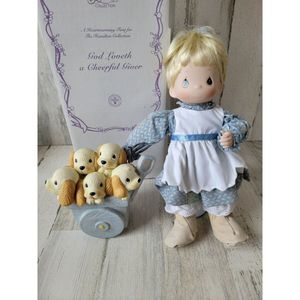 Hamilton Enesco Precious Moments God loveth a cheerful Giver doll‎ puppy girl